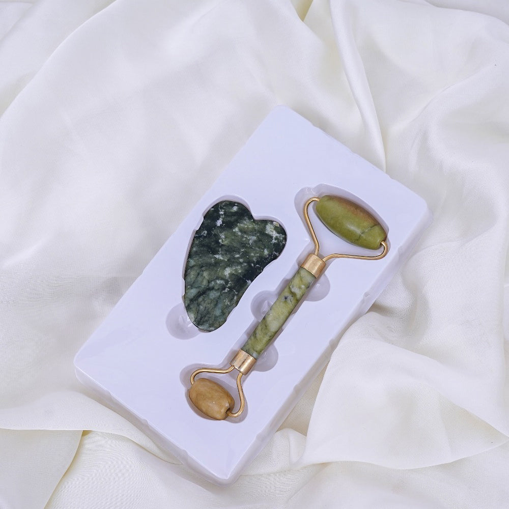 Jade Facial Roller with Gua Sha Stone