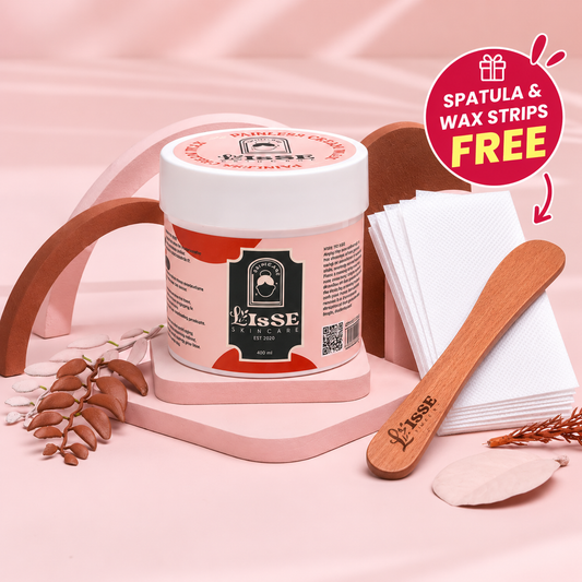 Lisse Painless Cream Wax Pink (400ml) + Free Strips & Spatula