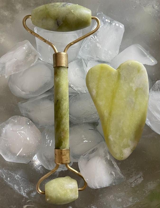 Jade Facial Roller with Gua Sha Stone